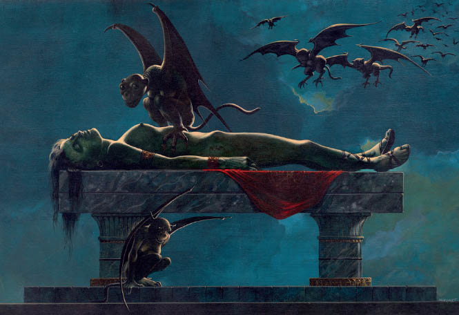 Illustration: Jean-Michel Nicollet, Le Diable (le sacrifice), acrylique sur carton, Paris 1984